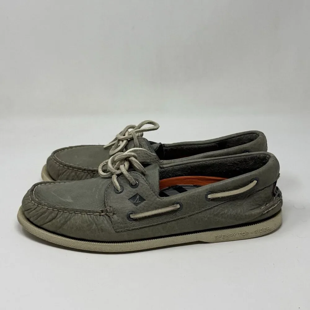 Sperry Top Sider Daytona Boat Shoes Mens 9.5 M Green Leather 2 Eye Preppy